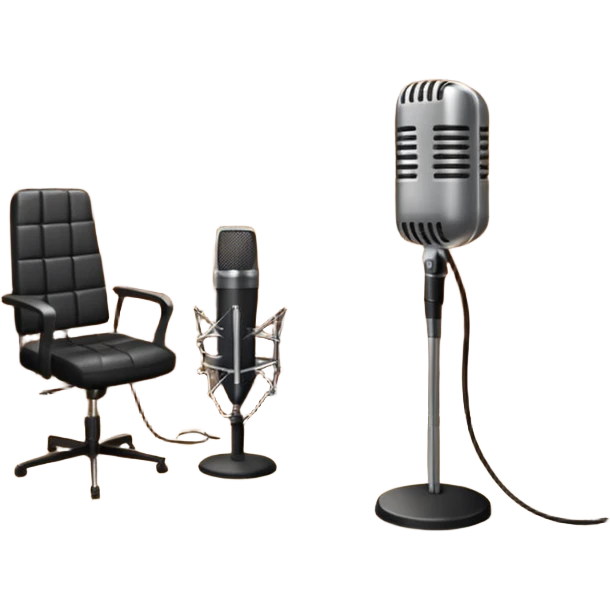 recording studio booth room with microphone and sound board emoji