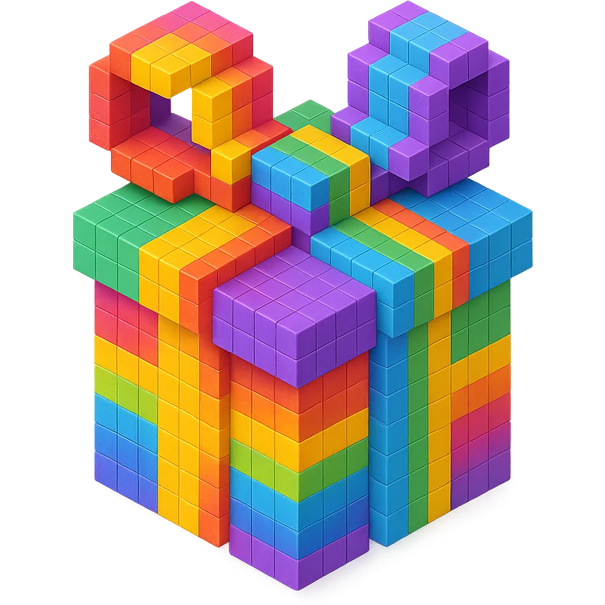 Rainbow gift emoji