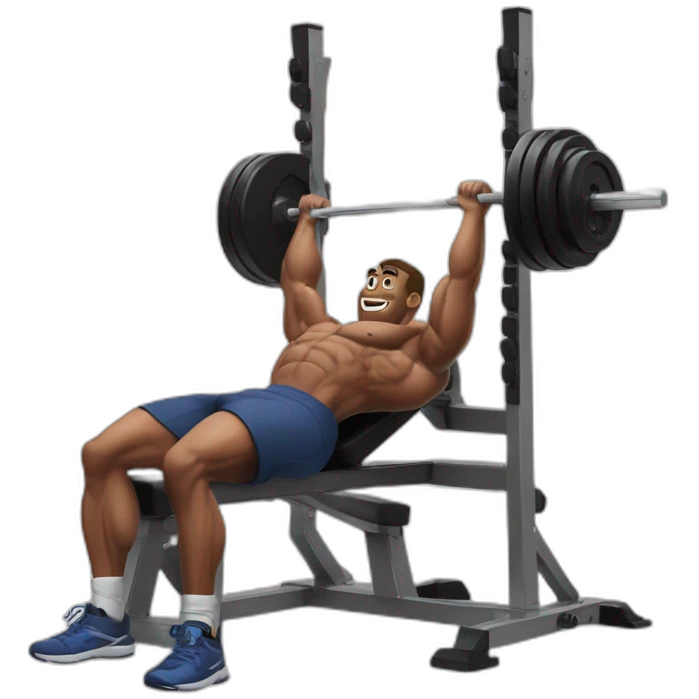 jacked man bench pressing emoji