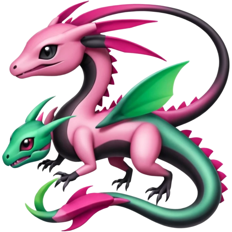 Magenta-black-white-gradients Meloetta-Rayquaza-Gorebyss-Salandit-Salazzle-Pokémon-Fakémon-creature-fusion-hybrid emoji