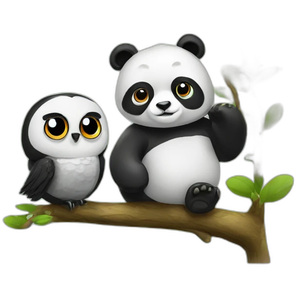 A Panda and an owl emoji
