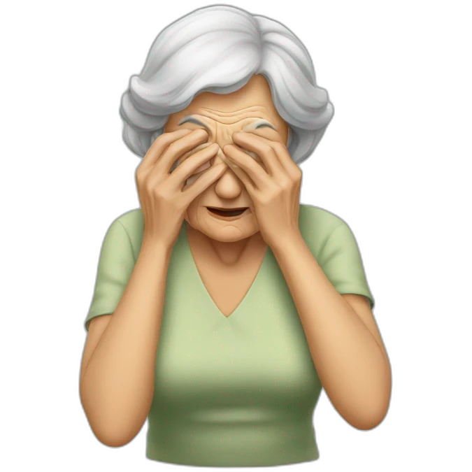 Old woman rubbing her eyes emoji