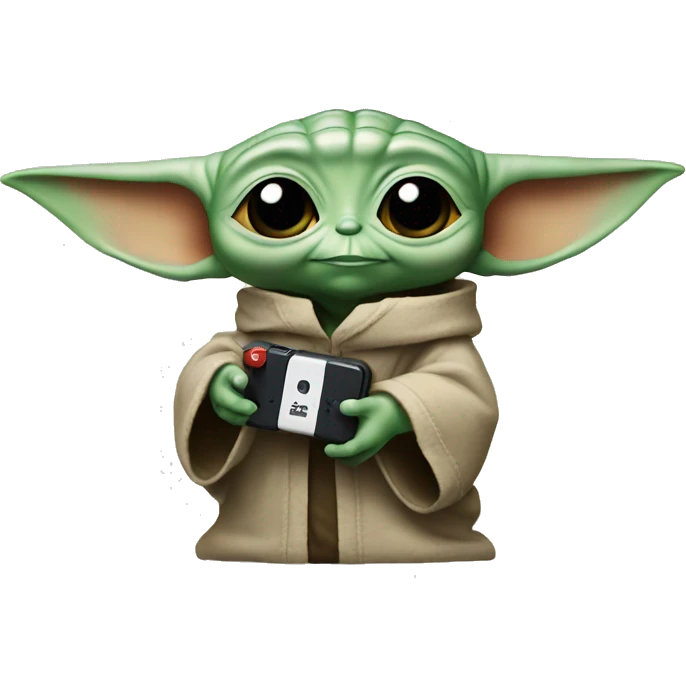 BABY YODA WITH THE SWITCH IN HAND emoji