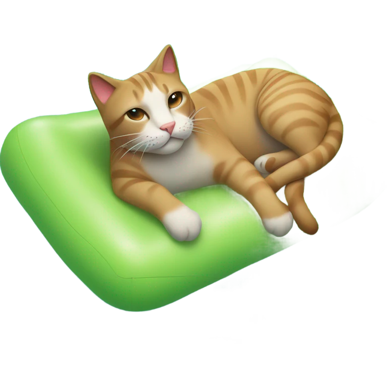 Cat chilling in the pool emoji