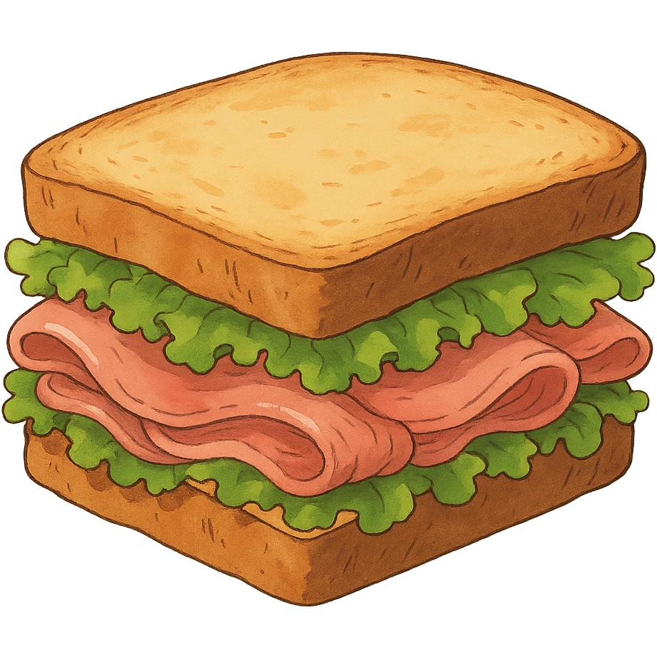 ghibli style ham sandwich emoji