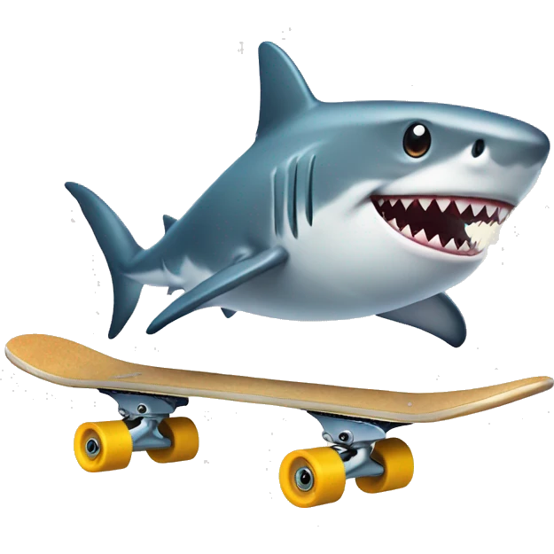 Shark on skate emoji