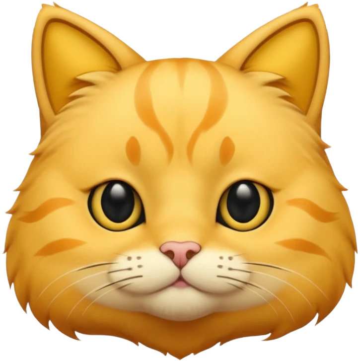 a yellow cat head with black eyes and not too chubby cheeks emoji