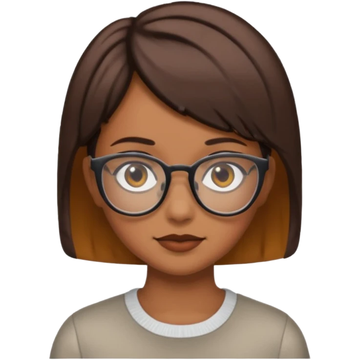 Tan girl short hair glasses emoji