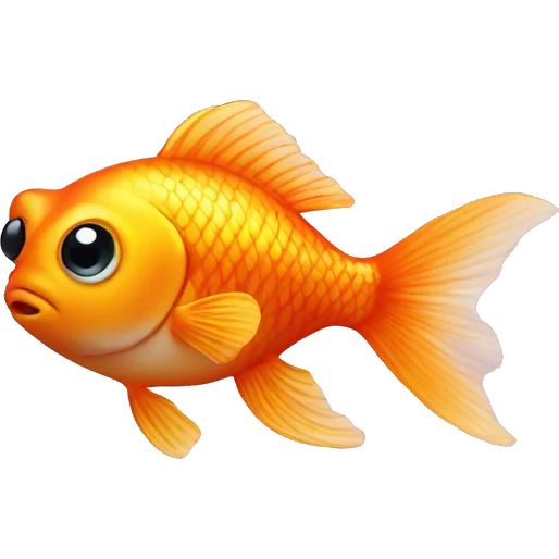 small cute gold fish with big eyes  emoji
