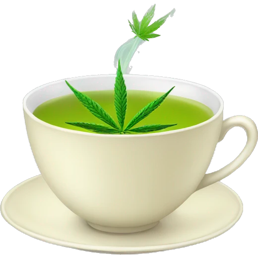 Cannabis tea in a teacup  emoji