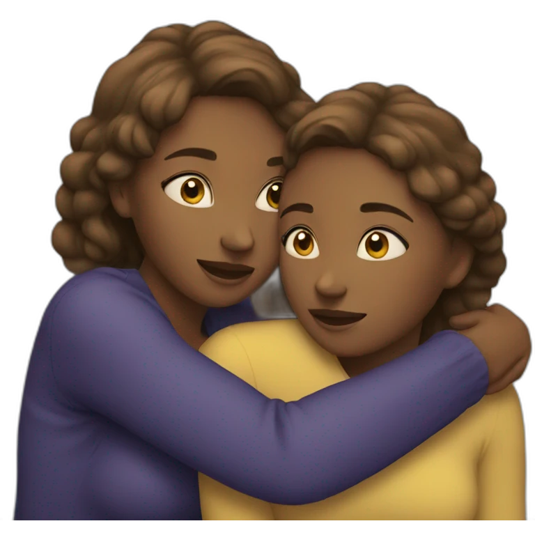Two women hugging emoji