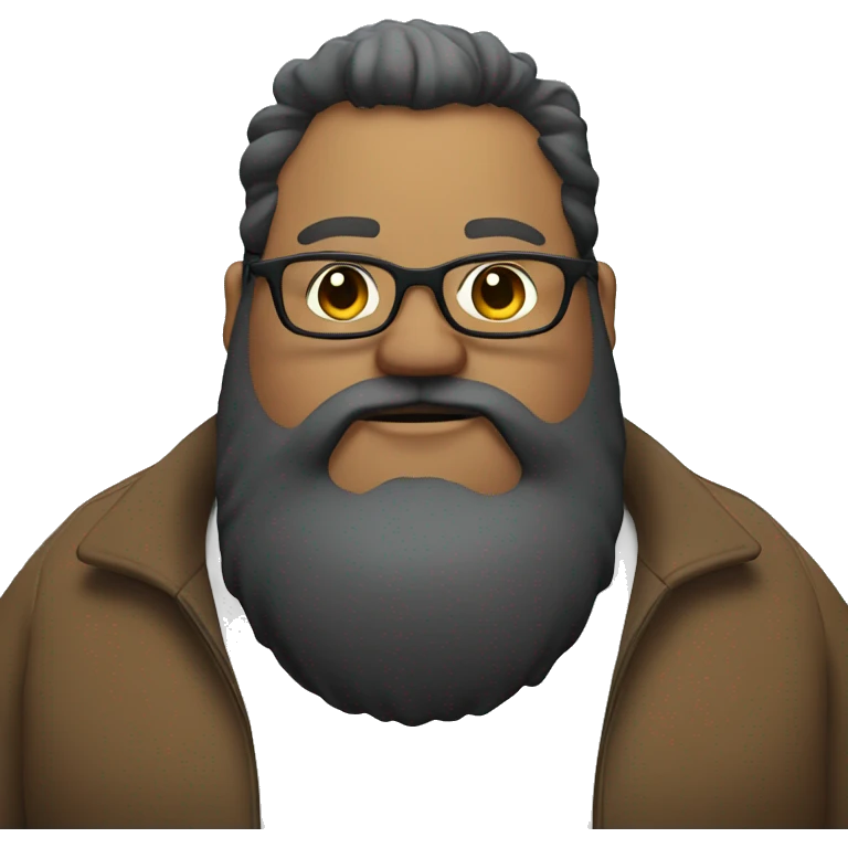fat guy with a big beard and glasses emoji