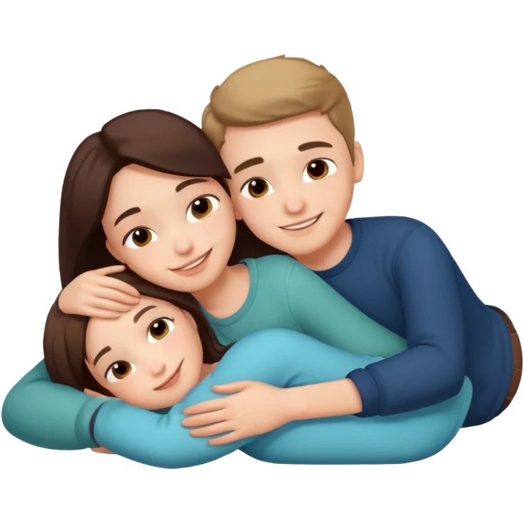 Boy and girl together close relationship cute Laying down hugging emoji