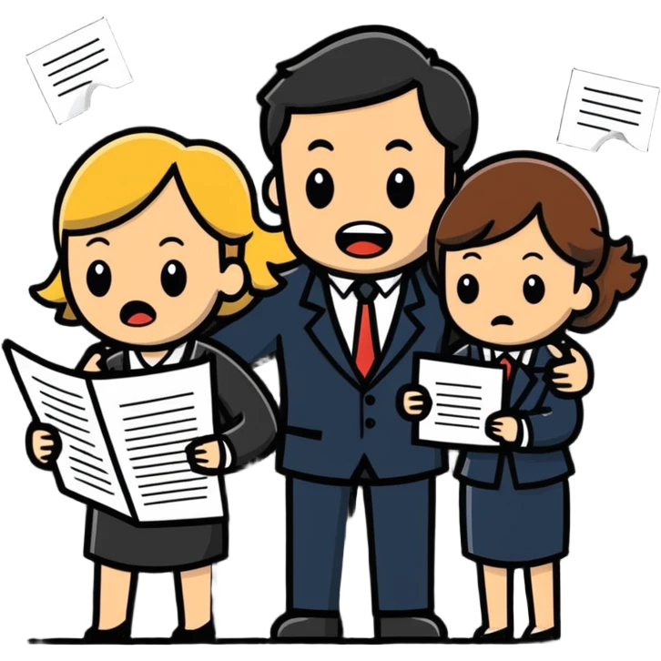 illustration of [man celebrating the singing of divorce papers] next to [crying woman] art influence emoji