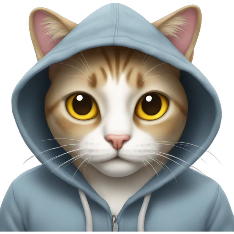 Cat wearing hoodie emoji