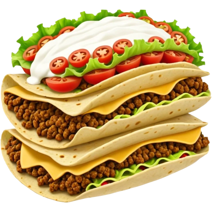layered taco with stacked shells and fillings emoji