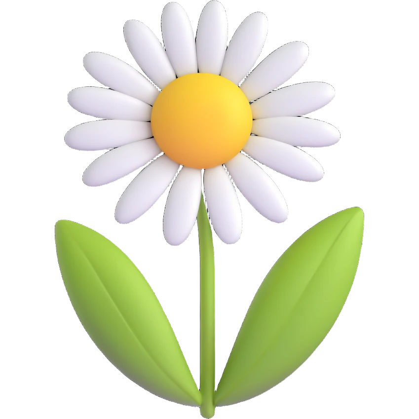Cute realistic daisy  emoji