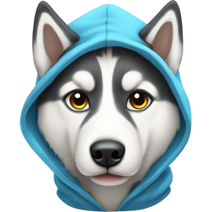 Siberian husky wearing a hoodie emoji