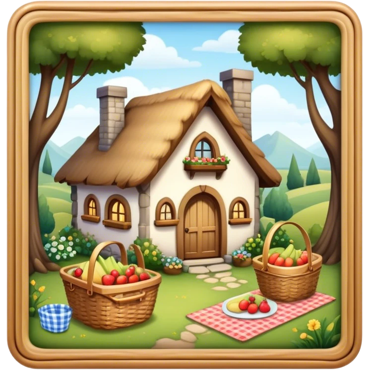 Cozy Fantasy cottage Picnic emoji