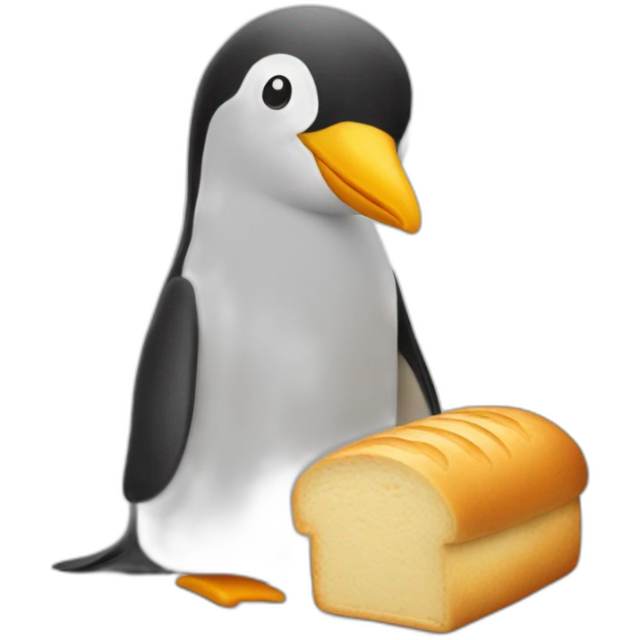 Pingouin qui tient du pain de mie  emoji