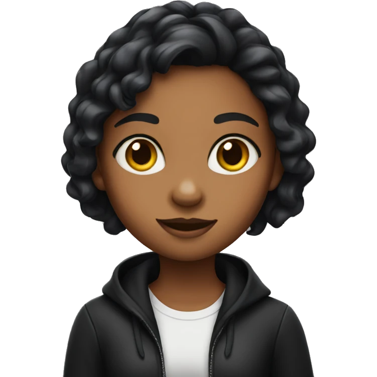 A girl who looks like a panther emoji