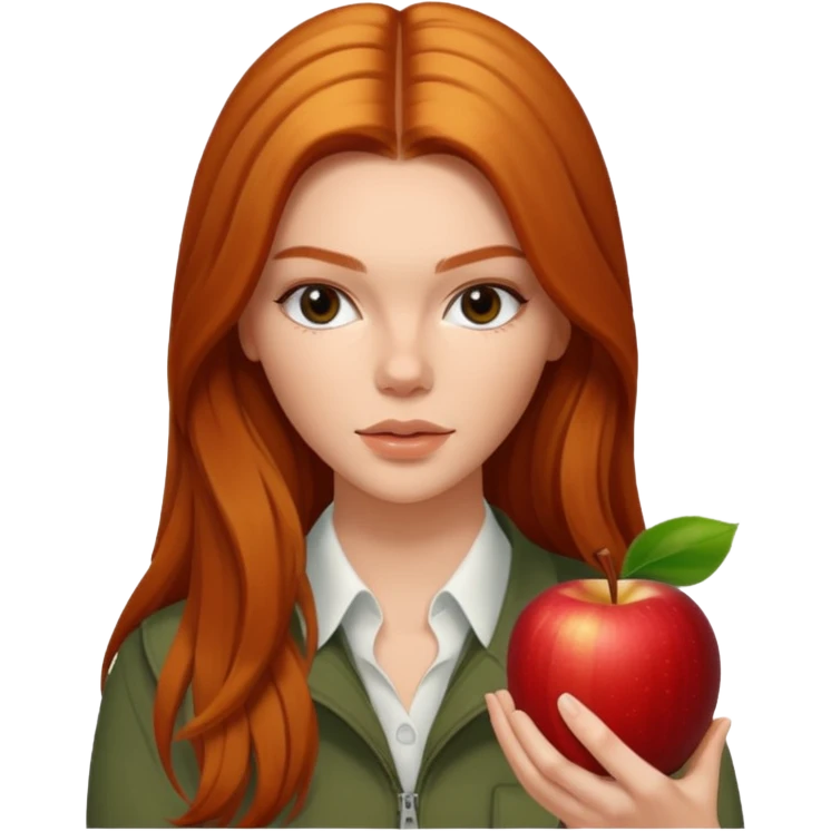 ginger Kendall Jenner with long hair apple emoji  emoji