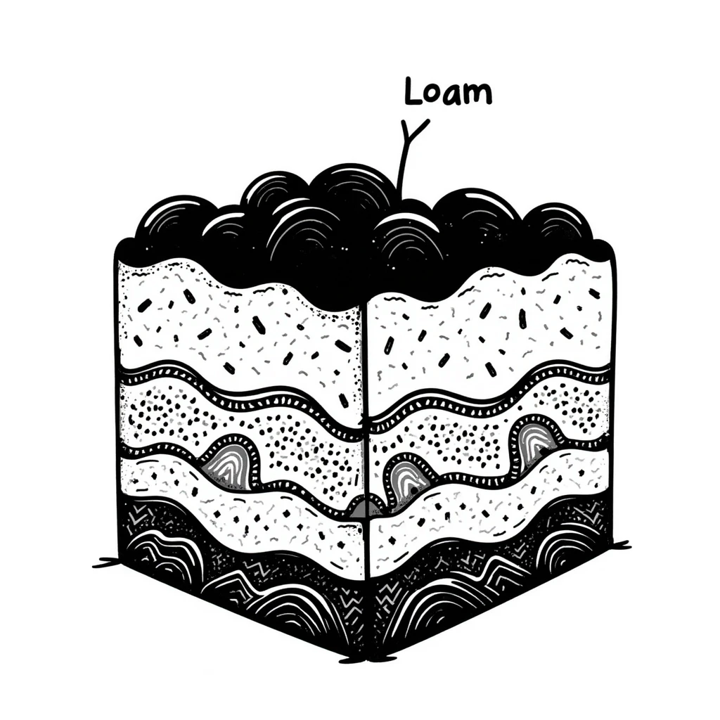 hand-drawn doodle of soil layers, loam emoji