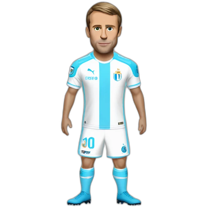 Emmanuel Macron in Olympique de Marseille kit emoji