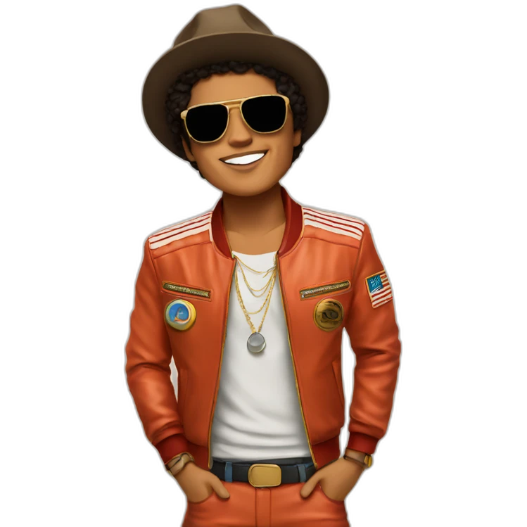bruno mars Standing in Mars emoji