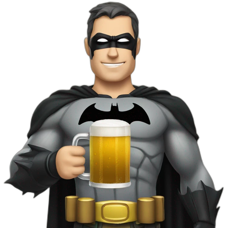 Batman with beer emoji