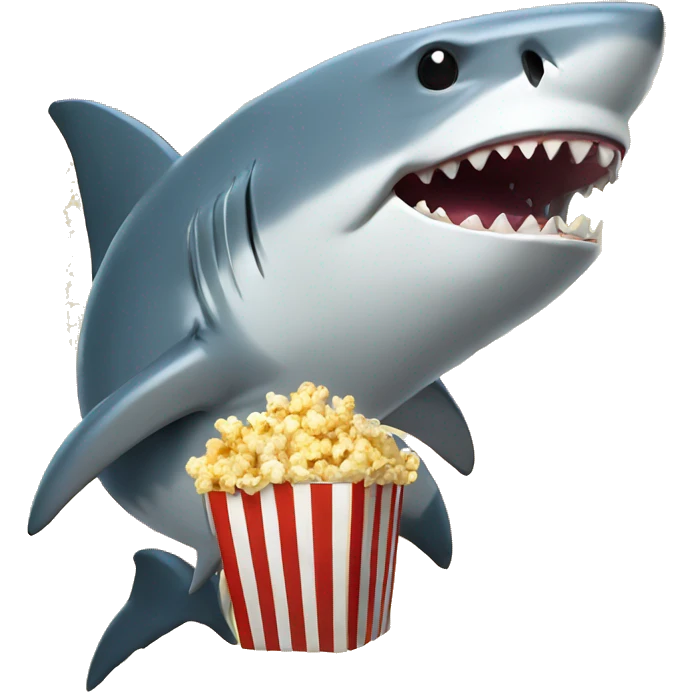 shark eating popcorn emoji