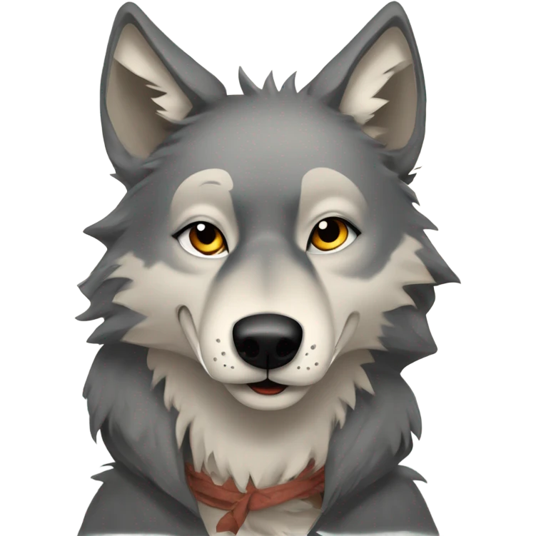 wolf in the style of Chiara Bautista emoji