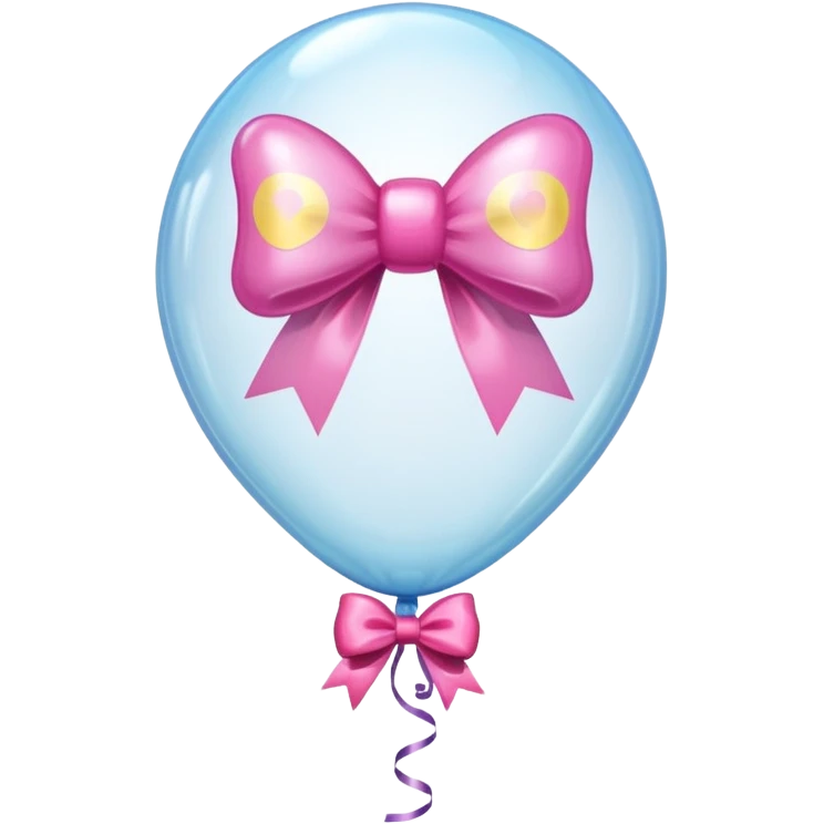 Transparent balloon with  with bow  emoji