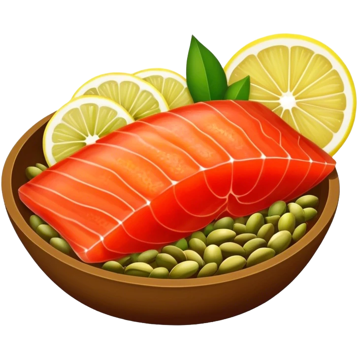 Cured red fish roe with slices and nuts emoji