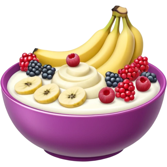 Yoghurt bowl with fruit emoji