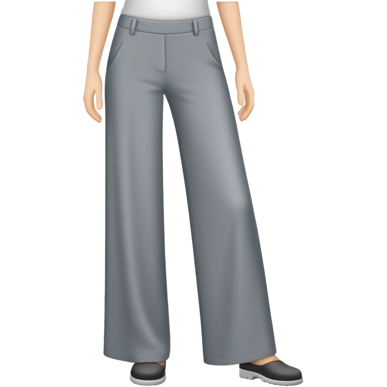 only gray wide leg pants, flat product photography, plain garment item isolated on white, no human elements, no limbs, just the pants emoji