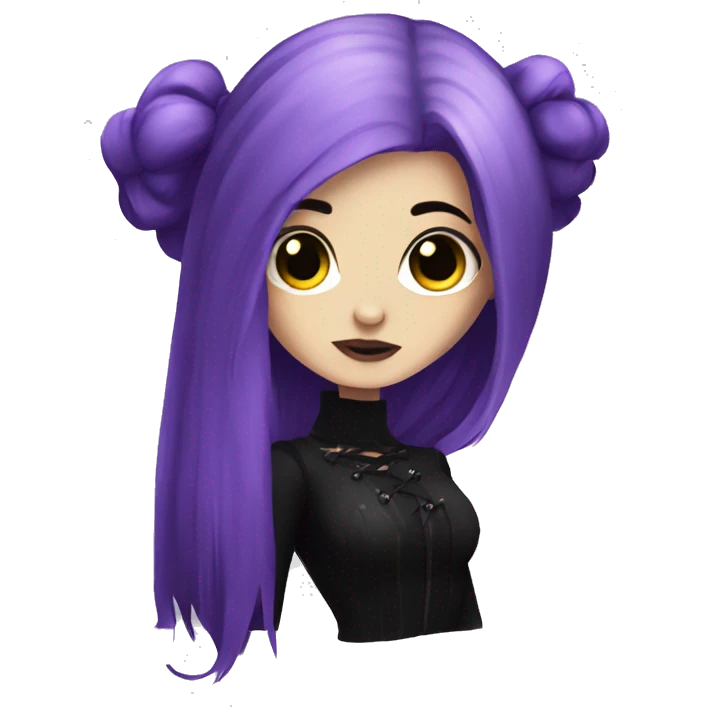 goth girl with dark purple hair emoji