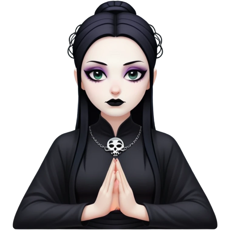 chill meditating goth villain  emoji