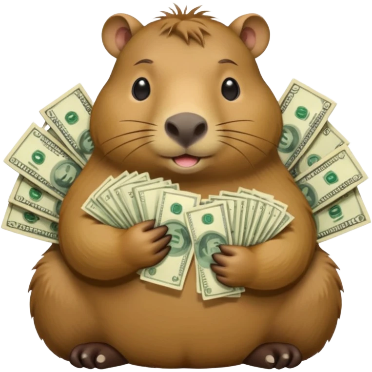 capybara doing a money spread emoji