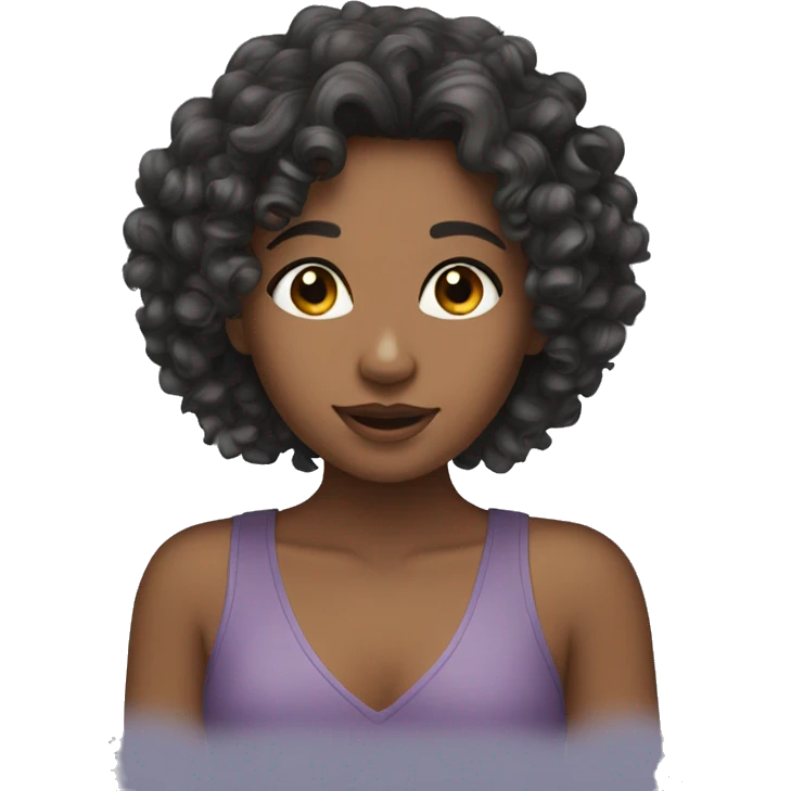 Curly hair girl with hair products  emoji