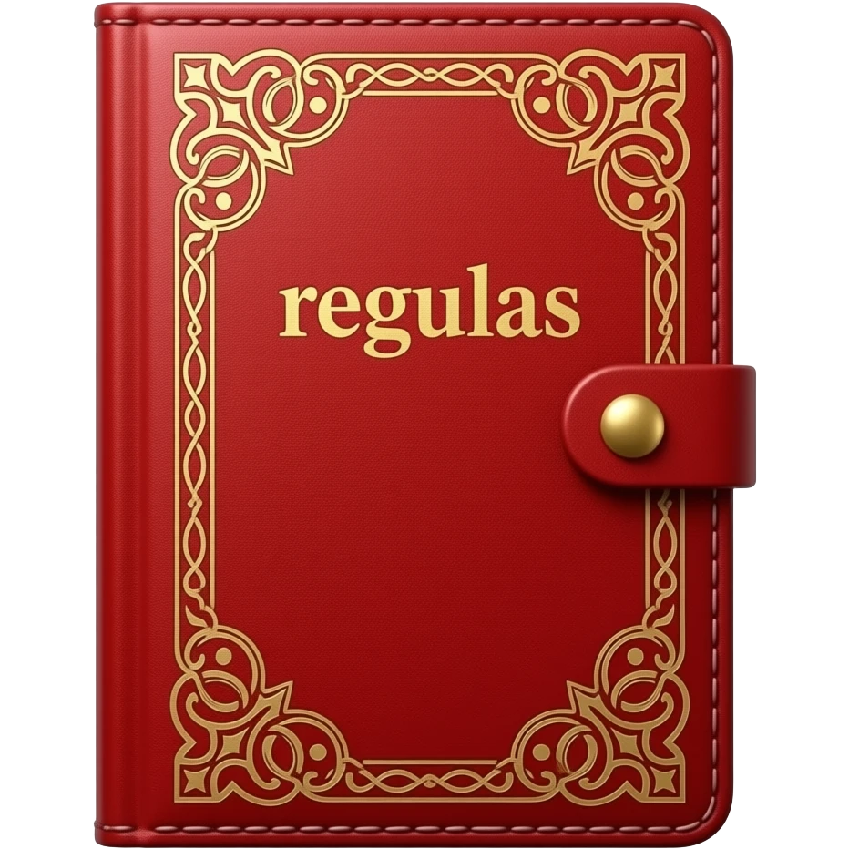 Emoji de reglas (cuaderno rojo estilo biblia  diga reglas)(quiero que diga en español reglas) emoji