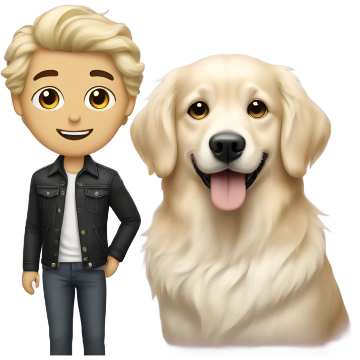 Jonas Brothers and English cream golden retriever  emoji