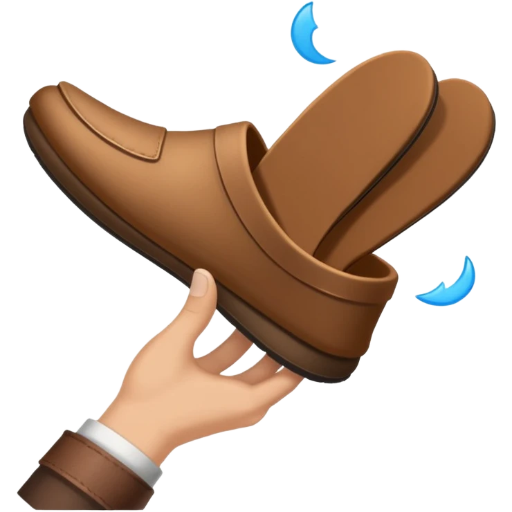 a hand throwing a slipper emoji
