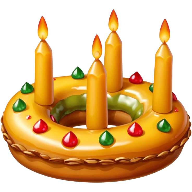 roscon de reyes DE ESPAÑA pero sin velas, emoji