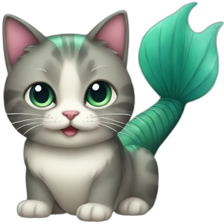 Cat with a mermaid tail emoji