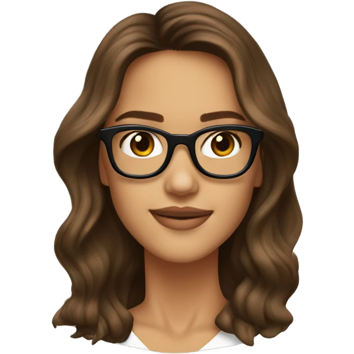 Jessica alba with glasses and brown hair  emoji