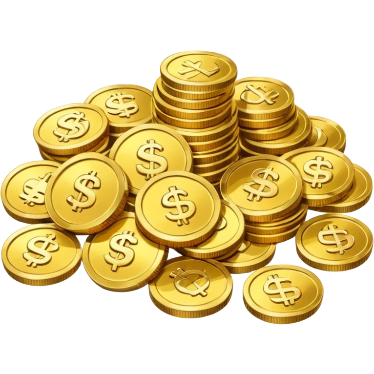 pile of gold coins and cash with Arabic motifs emoji