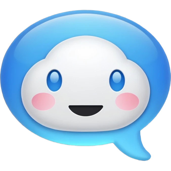 Flat white color chat bubble emoji emoji