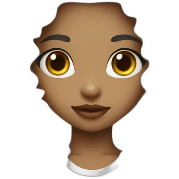 a girl with long dark brown curly hair and skin white with street wear emoji