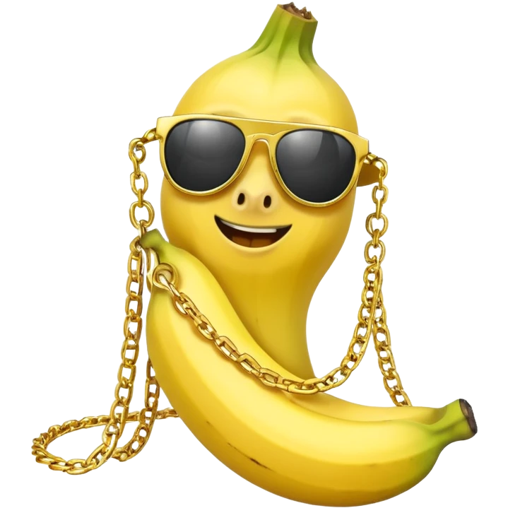 Banana wearing gold chains and sunglasses gangster  emoji
